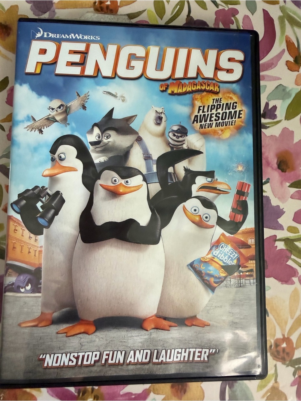 DreamWorks Penguins of Madagascar DVD — Blue & White Cover Art
